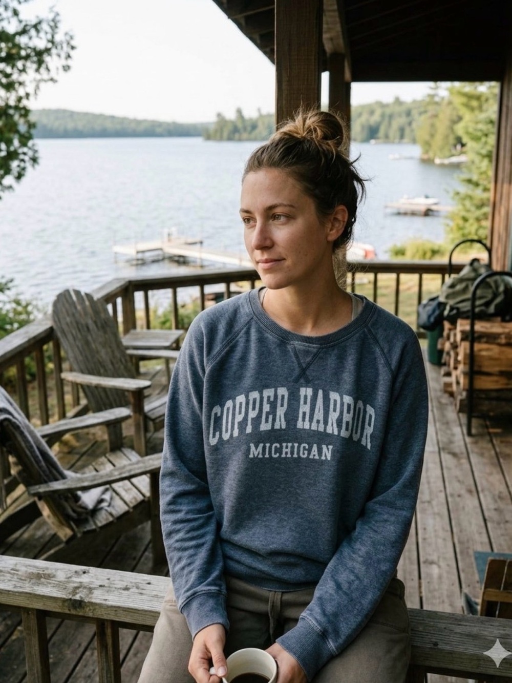Blue 84 Copper Harbor Michigan Crewneck Sweatshirt - Navy Heather